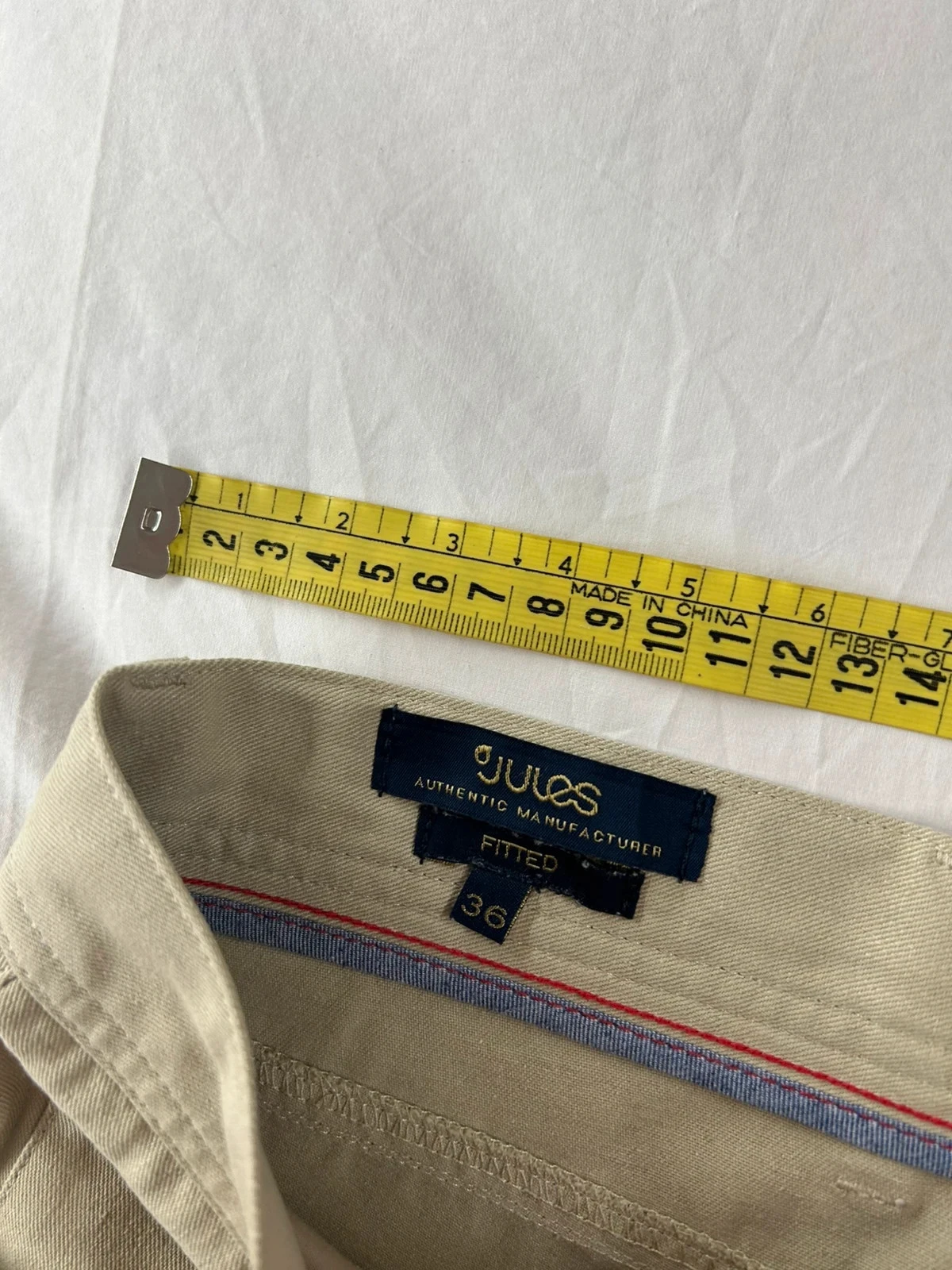Jeans bege creme justo vintage corte reto – photo 10
